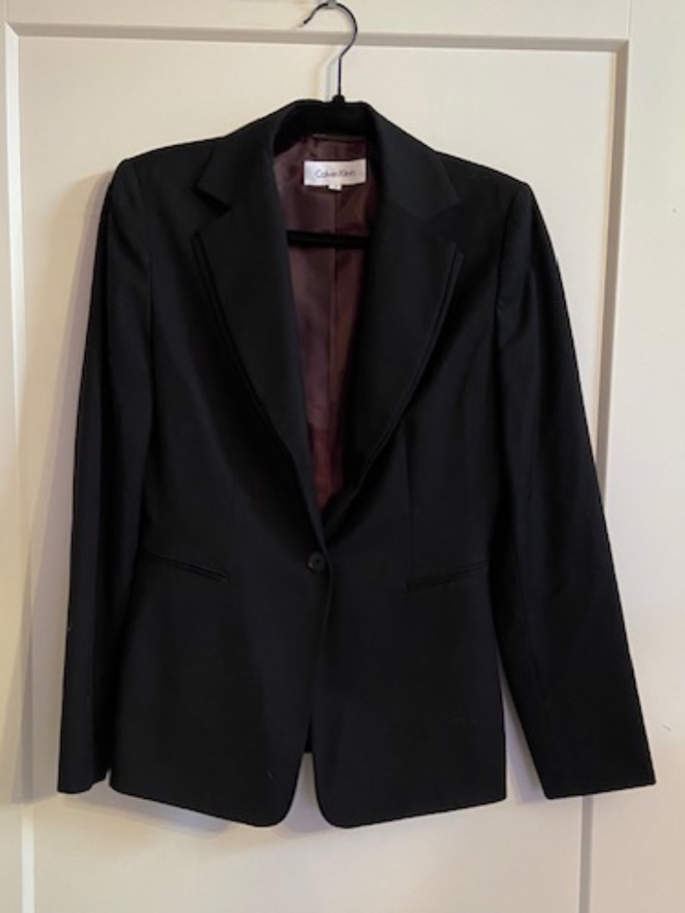 Calvin Klein blazer double lapels black size 4 vintage ladies' suit jacket